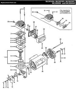 Section 1 Diagram and Parts List for WL302501  Campbell Hausfeld Compressor